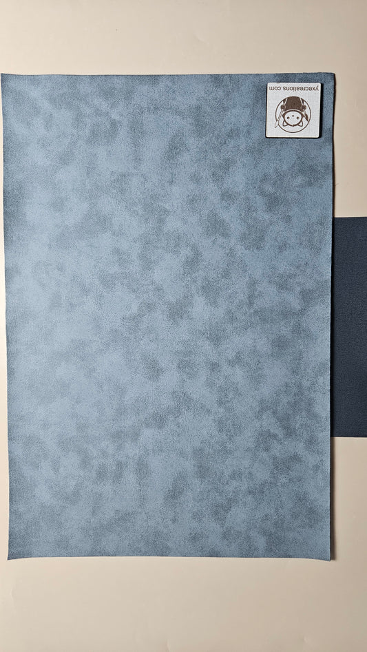 Aqua Blue / Engraves Black - Matte Vintage - Leatherette Sheet - PU Material (view 2)