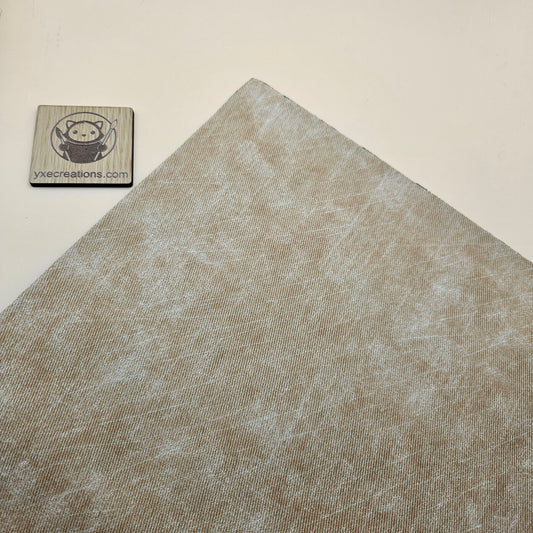 Beige / Engraves Black - Denim Texture - Leatherette Sheet - PU Material (view 2)