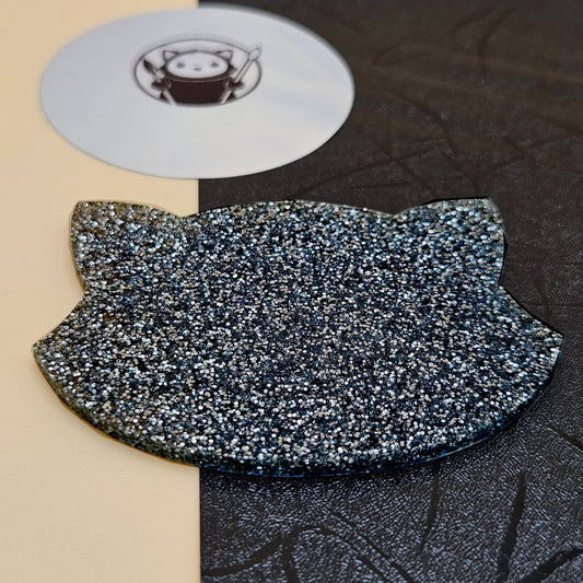 black acrylics swatch glitter
