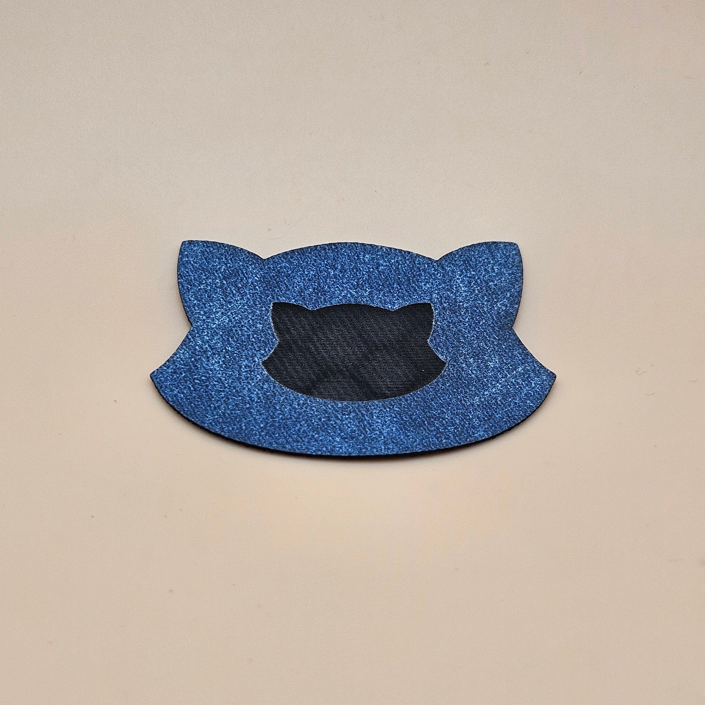 Blue / Engraves Black - Denim Texture - Leatherette Sheet - PU Material