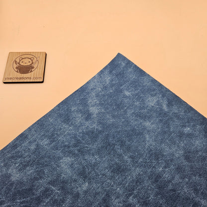 Blue / Engraves Black - Denim Texture - Leatherette Sheet - PU Material (view 2)