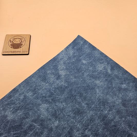 Blue / Engraves Black - Denim Texture - Leatherette Sheet - PU Material (view 2)