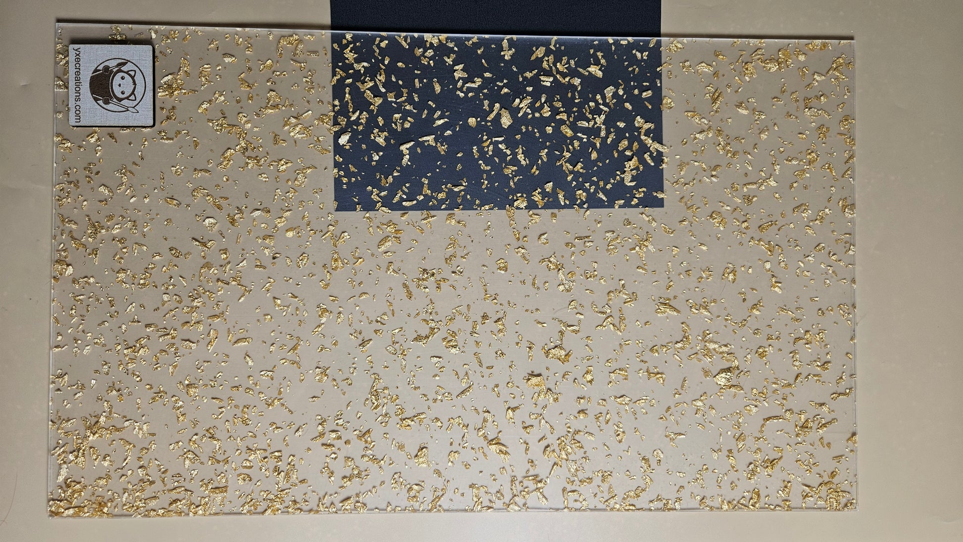 Clear Acrylic Sheet - Gold Foil Flakes (view 3)
