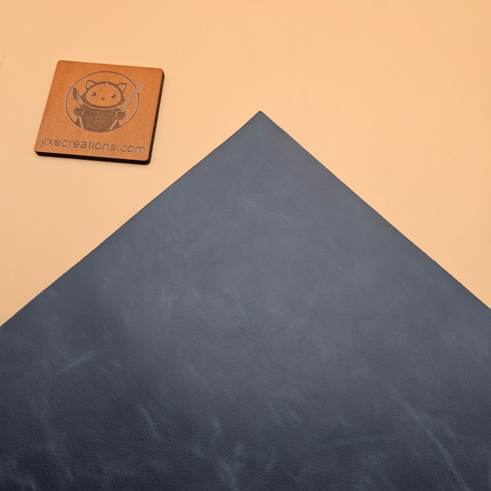 Dark Blue - Engraves Black - Glossy Leatherette Sheet – PU Material (view 2)