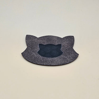 Dark Brown / Engraves Black - Denim Texture - Leatherette Sheet - PU Material