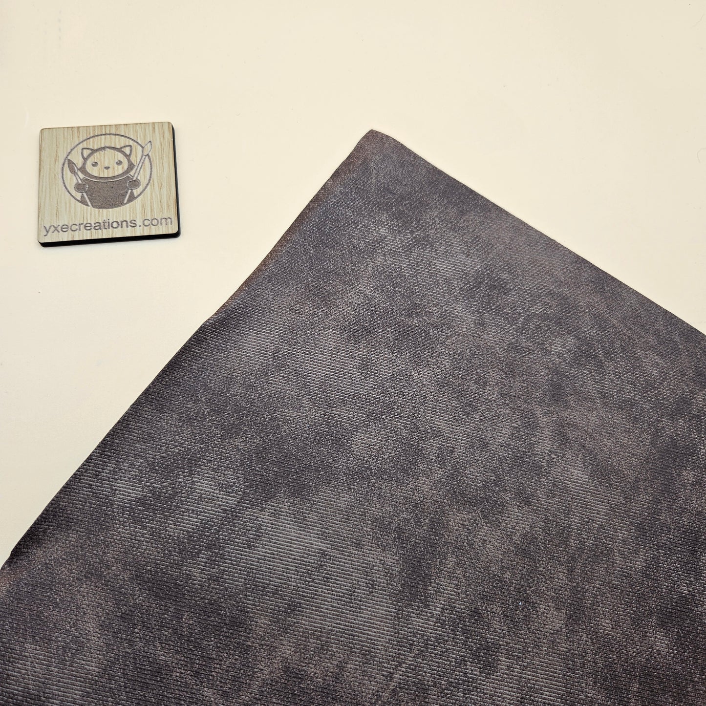 Dark Brown / Engraves Black - Denim Texture - Leatherette Sheet - PU Material (view 2)