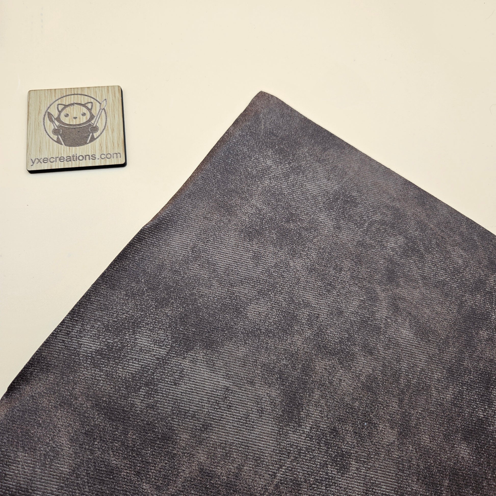 Dark Brown / Engraves Black - Denim Texture - Leatherette Sheet - PU Material (view 2)