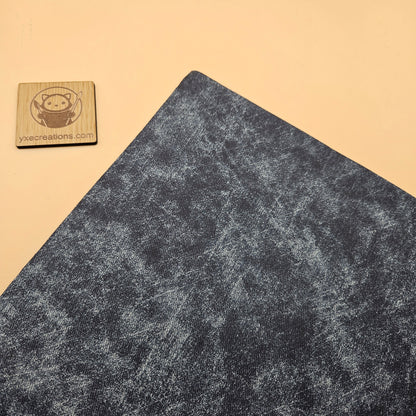 Dark Gray / Engraves Black - Denim Texture - Leatherette Sheet - PU Material (view 2)