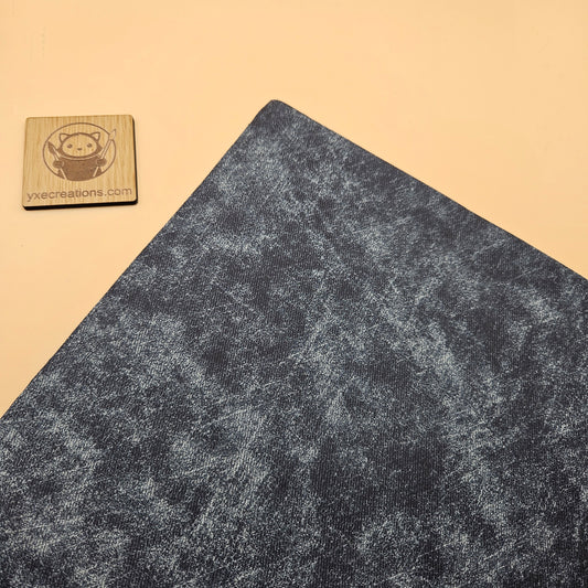 Dark Gray / Engraves Black - Denim Texture - Leatherette Sheet - PU Material (view 2)