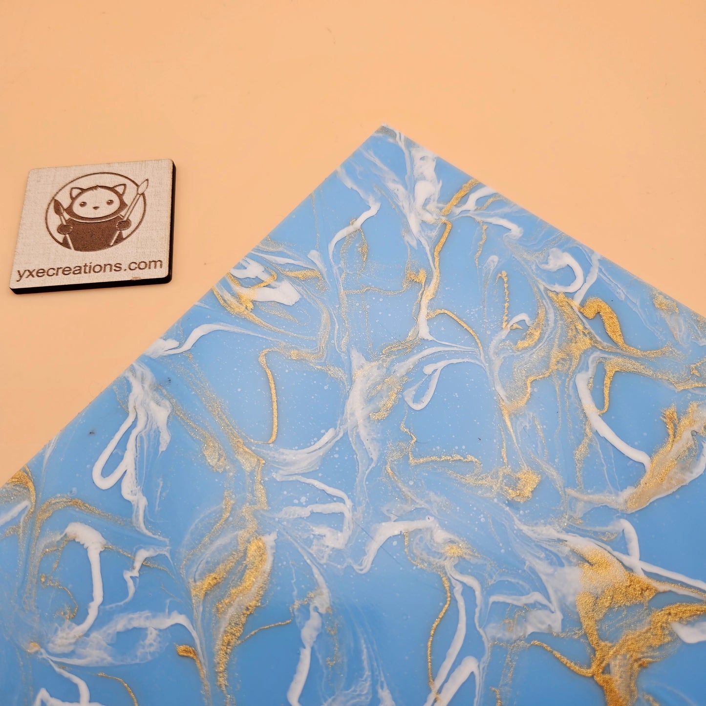 Designer Acrylic - Molten Marble  - Light Blue