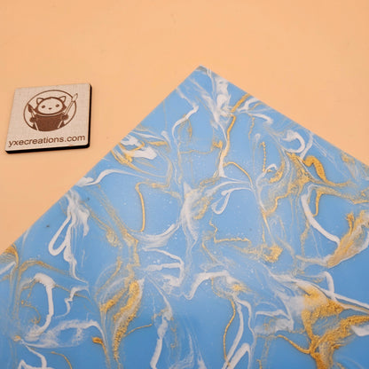 Designer Acrylic - Molten Marble  - Light Blue