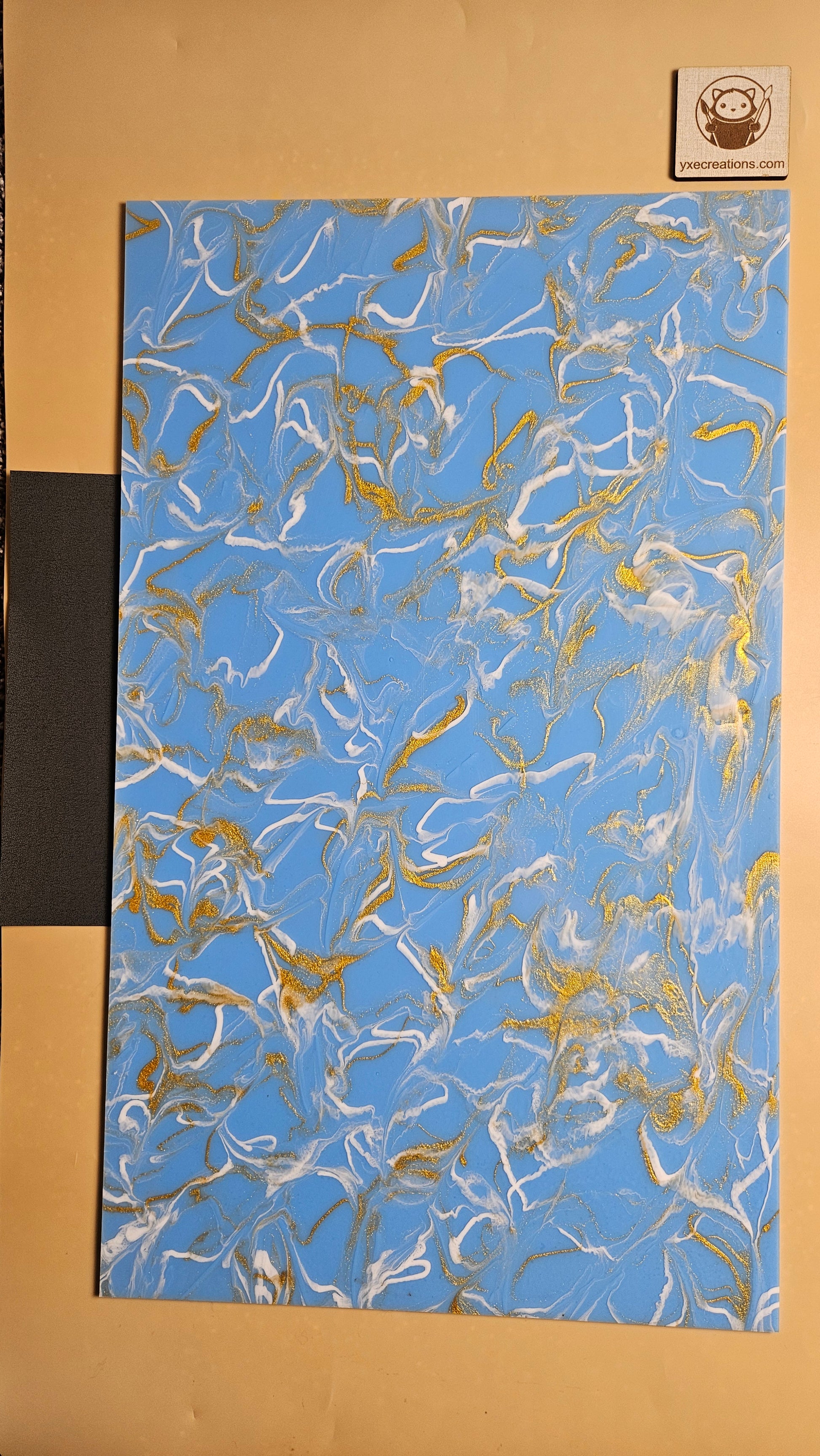 Designer Acrylic - Molten Marble  - Light Blue (view 2)