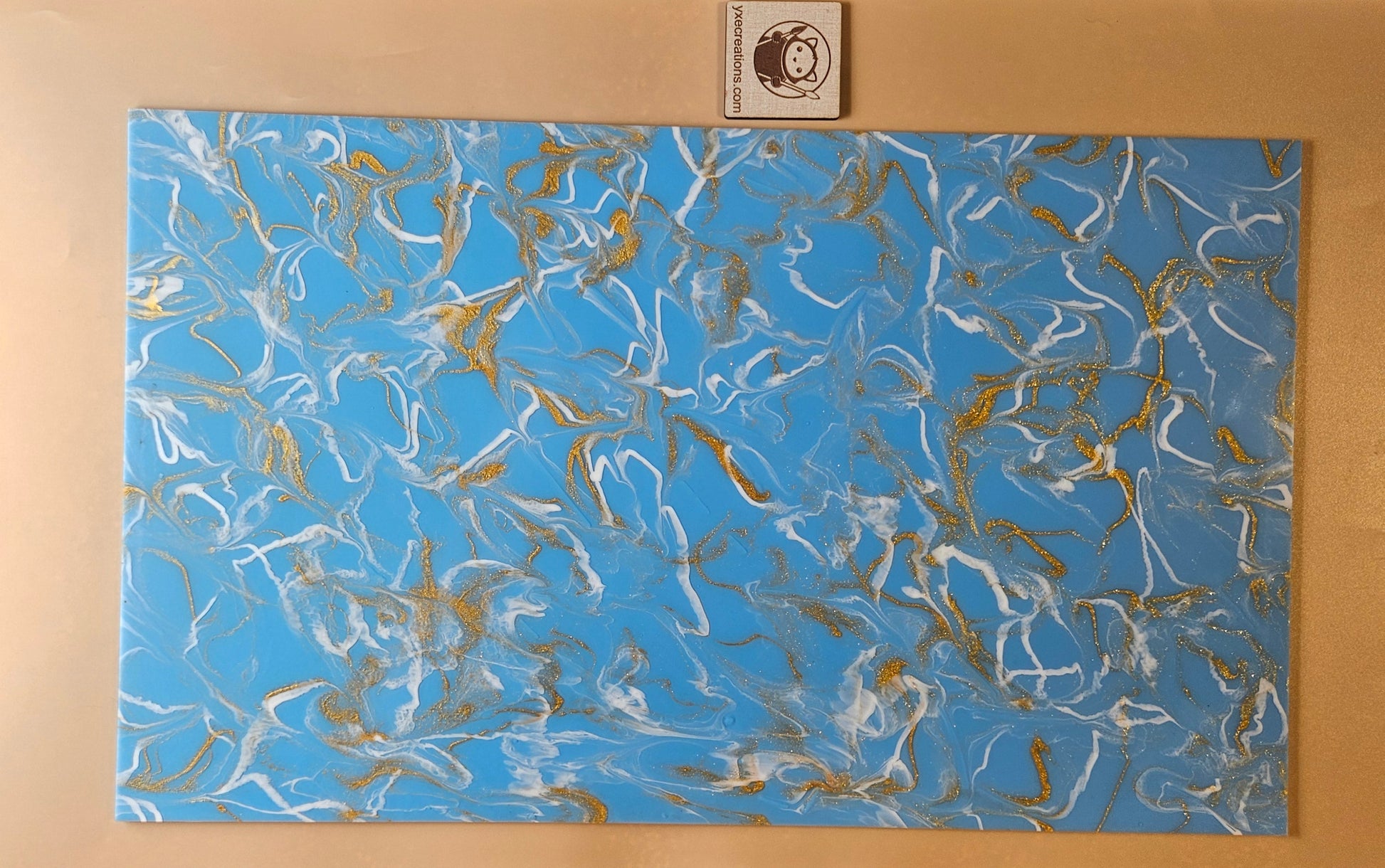 Designer Acrylic - Molten Marble  - Light Blue (view 3)