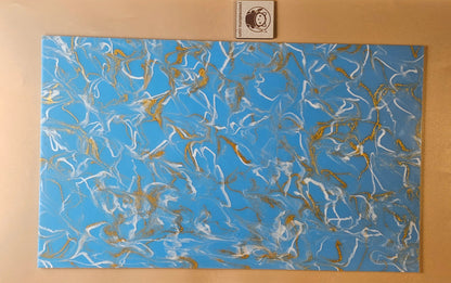 Designer Acrylic - Molten Marble  - Light Blue (view 3)