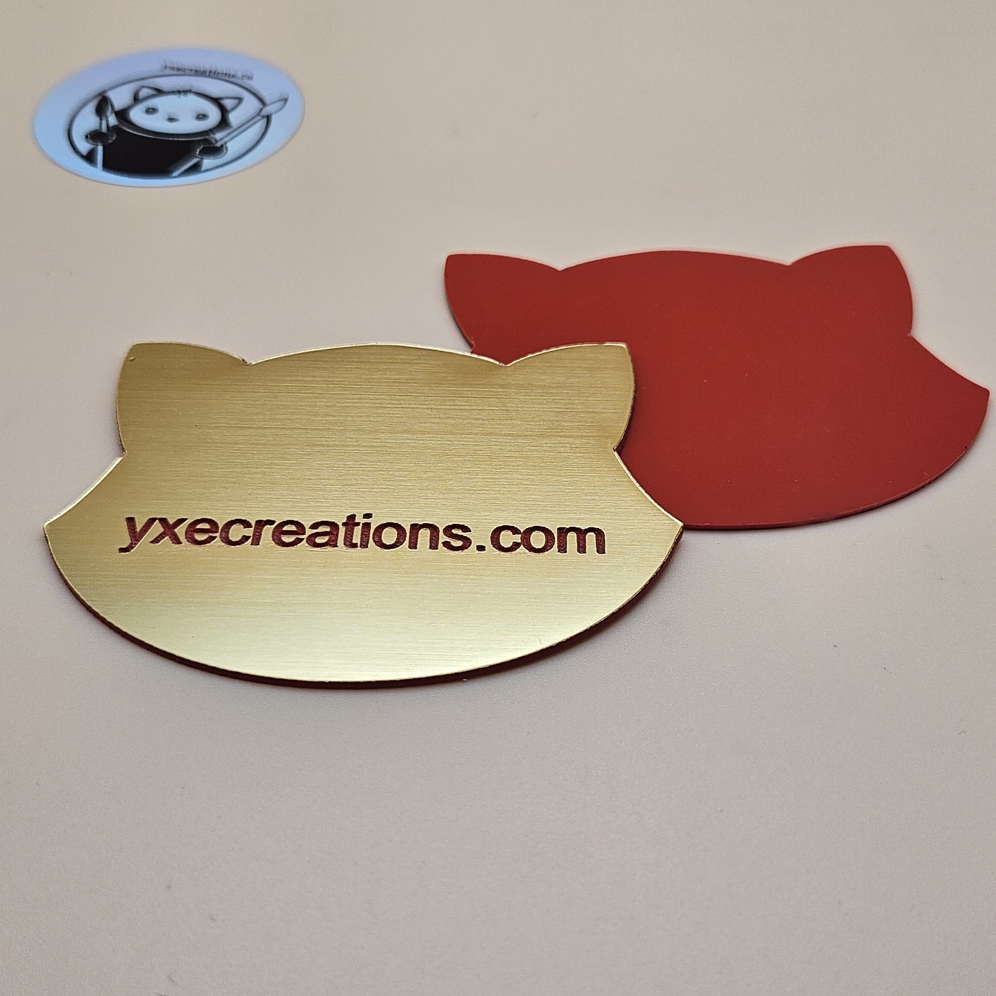 Two-Tone Engravable Acrylic - Brushed Gold - Engraves Red
