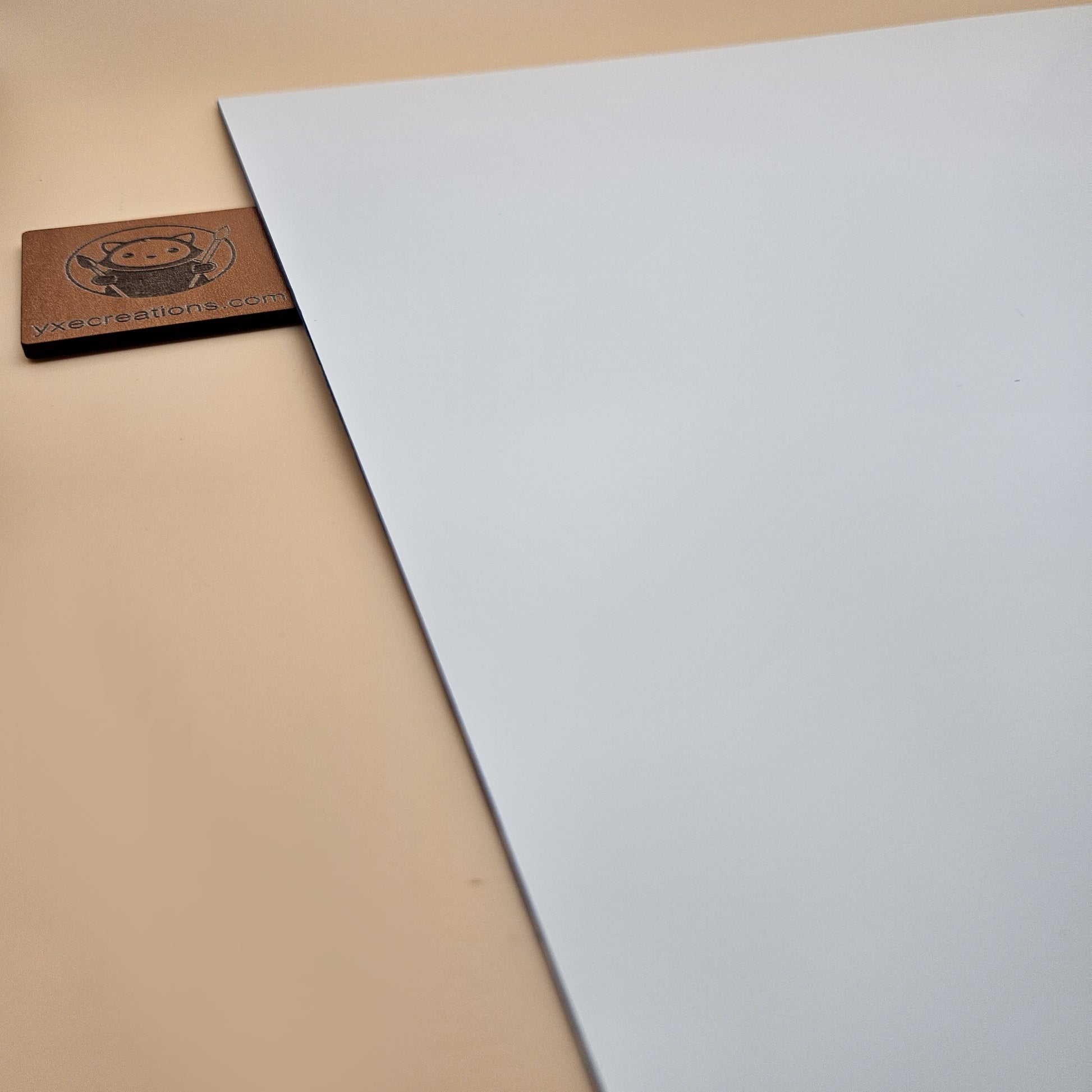 Two-Tone Engravable Acrylic - White - Engraves Blue (view 2)