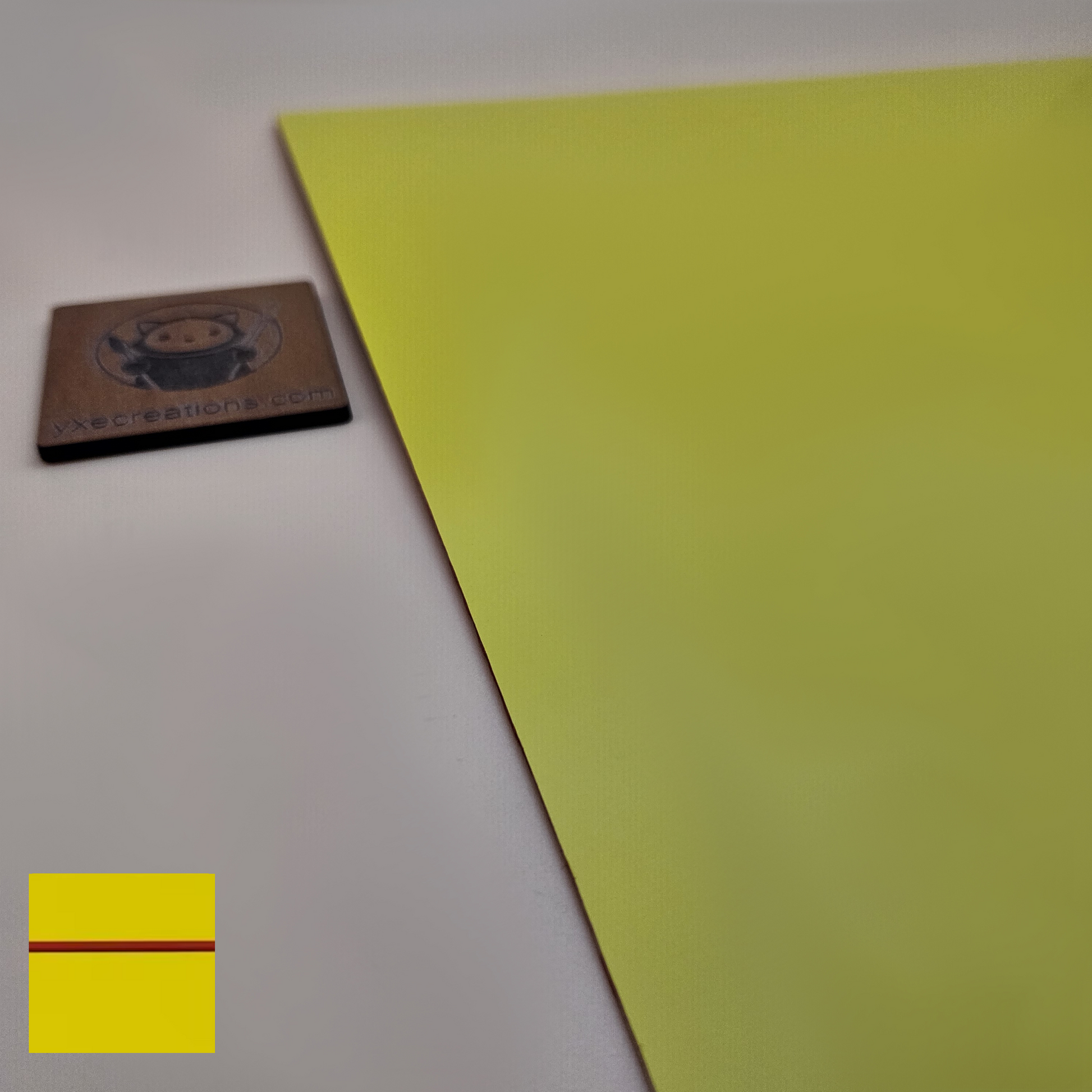 Two-Tone Engravable Acrylic - Yellow - Engraves Red (view 2)