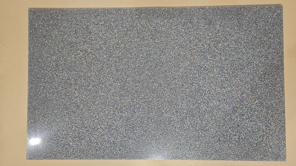 Holographic Silver glitter acrylic sheet, full sheet