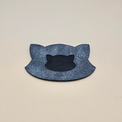 Gray / Engraves Black - Denim Texture - Leatherette Sheet - PU Material