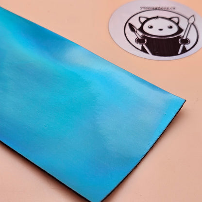 Holographic Glossy - Cyber Ice Blue - Laserable Leatherette - PU Matherial (view 2)