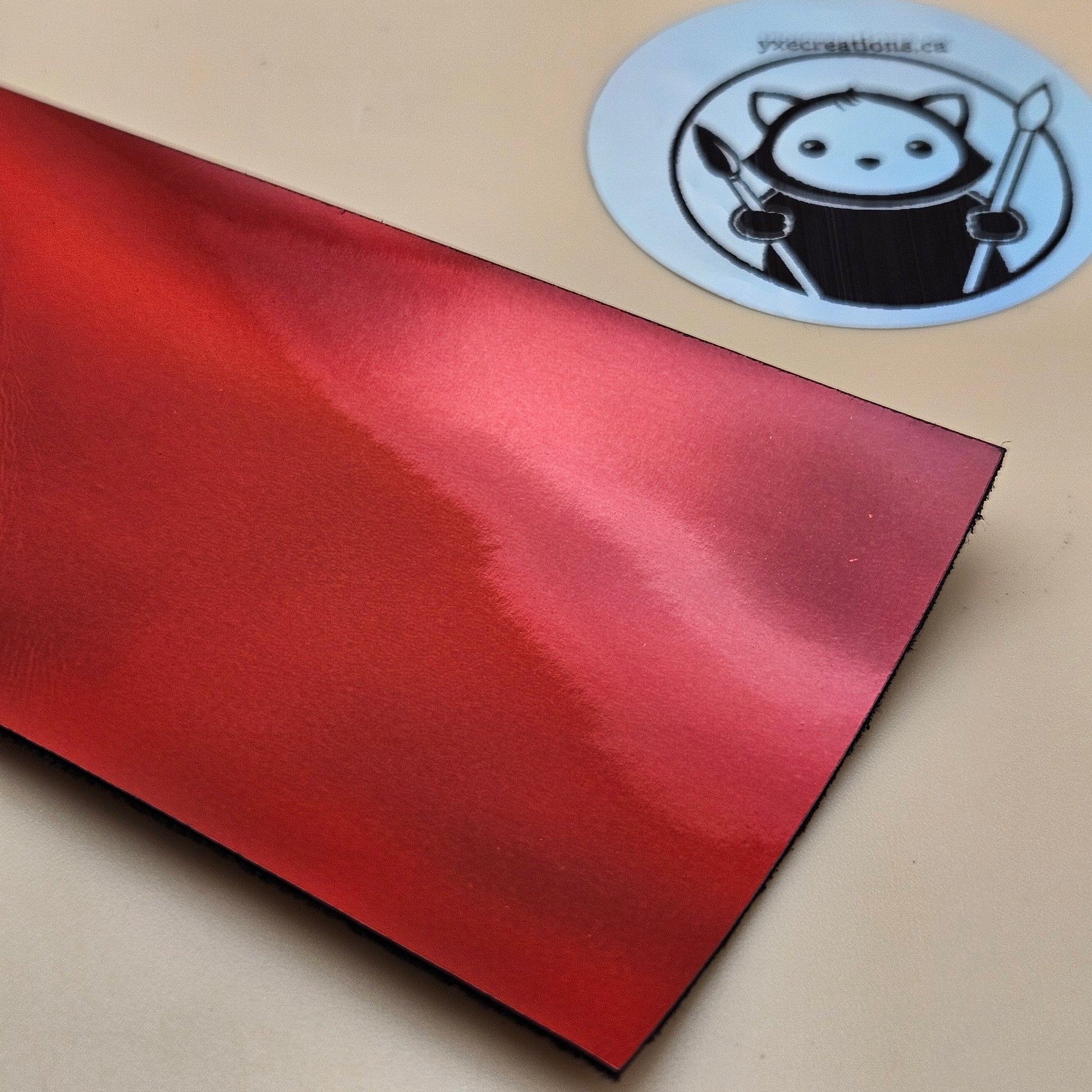 Holographic Glossy - Laser Red - Laserable Leatherette - PU Matherial (view 2)