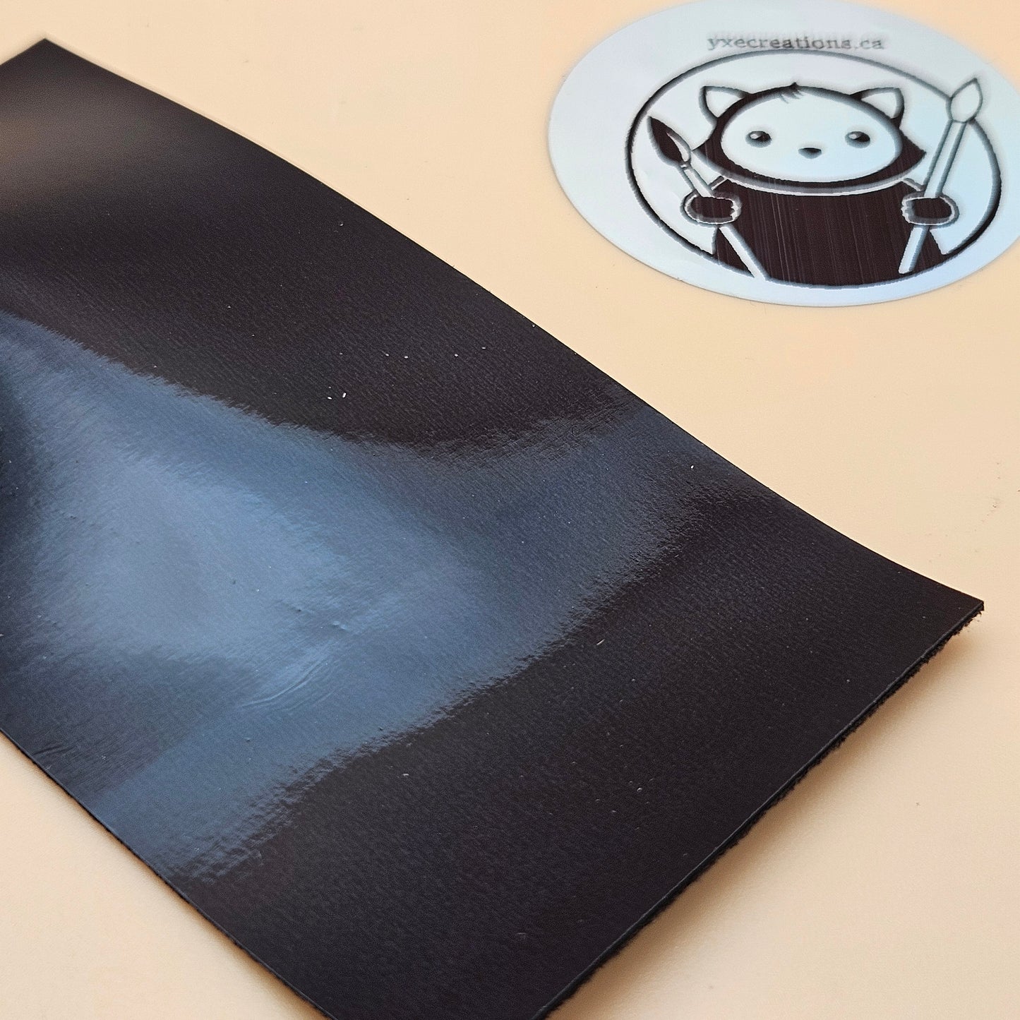 Holographic Glossy - Black Eclipse - Laserable Leatherette - PU Matherial (view 2)
