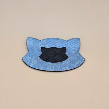 Light Blue / Engraves Black - Denim Texture - Leatherette Sheet - PU Material