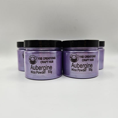 Aubergine Mica Powder - 50 g jars