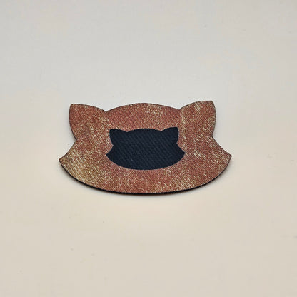 Orange / Engraves Black - Denim Texture - Leatherette Sheet - PU Material