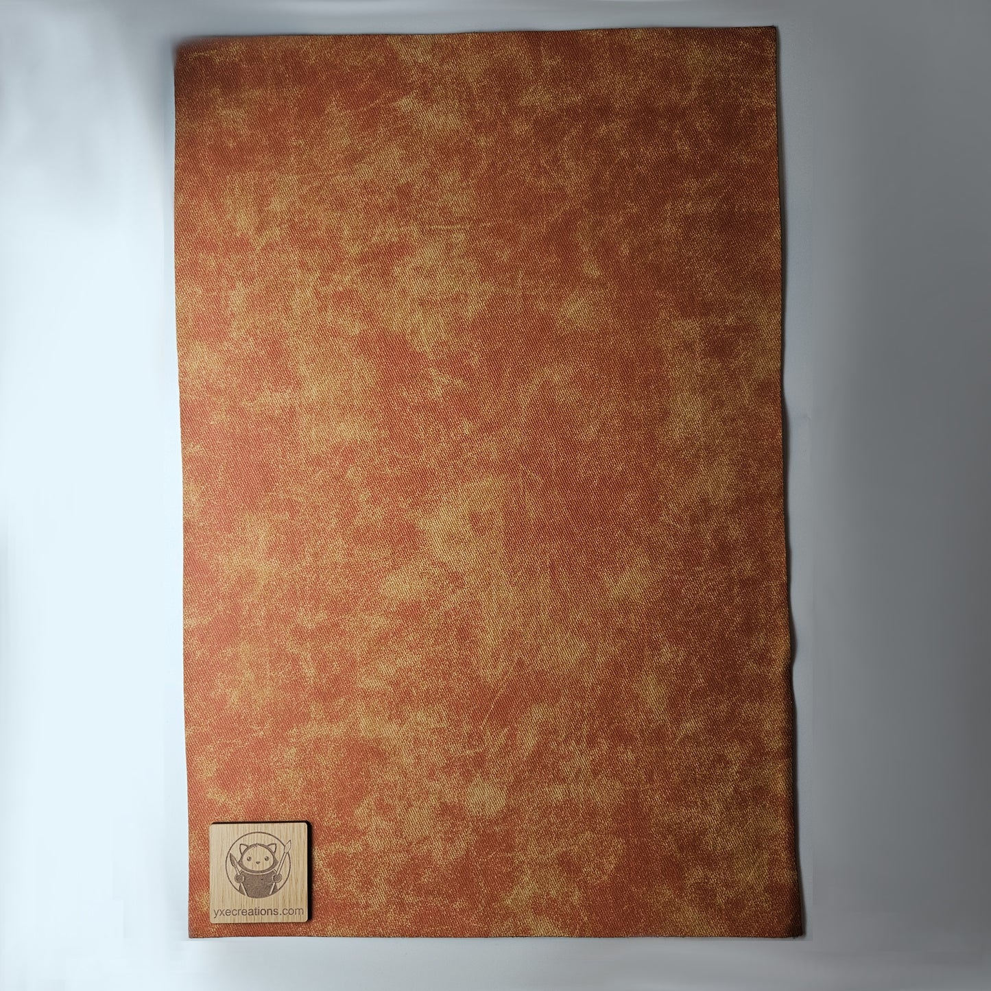 Orange / Engraves Black - Denim Texture - Leatherette Sheet - PU Material (view 3)