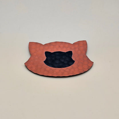 Orange / Engraves Black - Golf Texture - Leatherette Sheet - PU Material