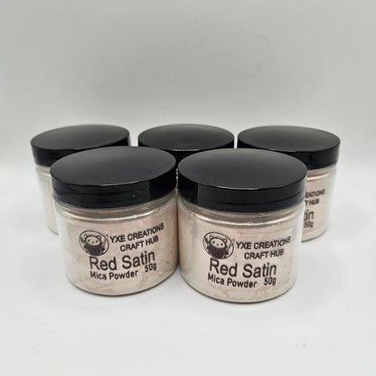 Red Satin Mica Powder - 50 g jars