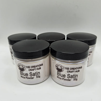Blue Satin Mica Powder - 50 g jars