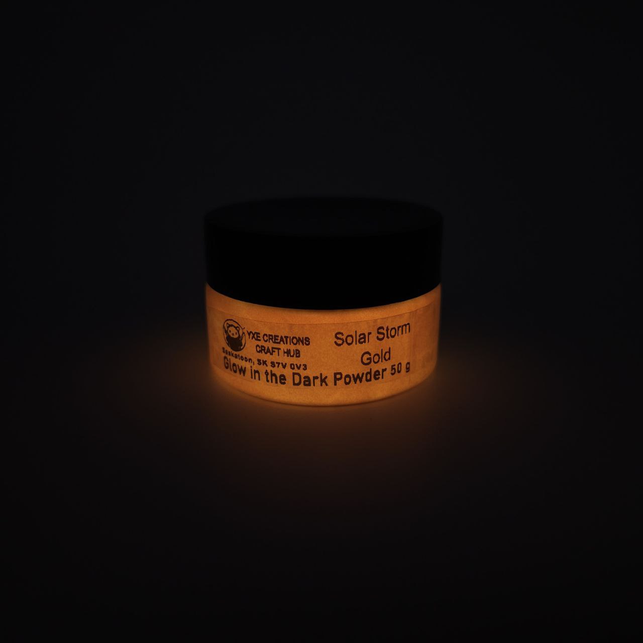 Glow in the Dark Powder - Sollar Storm Gold - Glowing