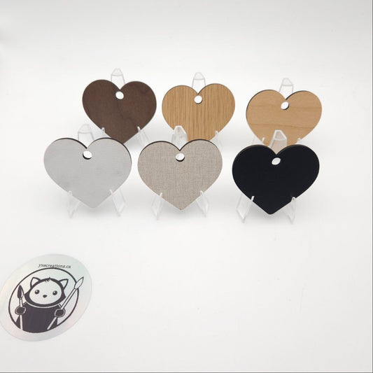 Plywood Craft Blank - Heart - 6 Colours