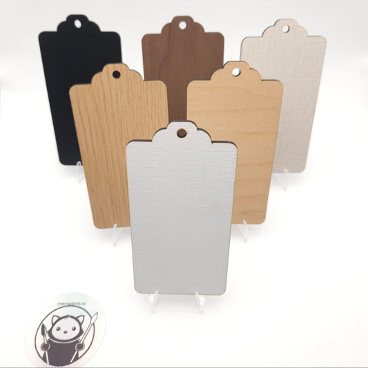Plywood Craft Blank - Lugguage Tag Shape - 6 Colours