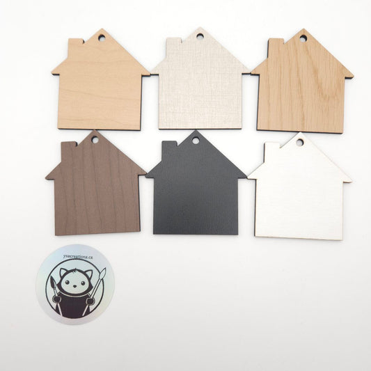 Plywood Craft Blank - House Shape - 6 Colours