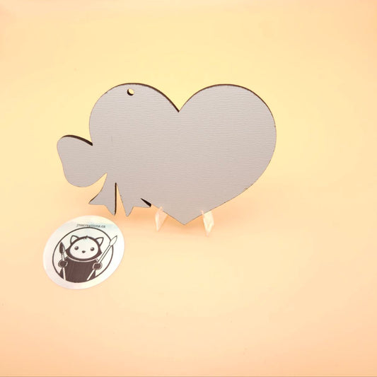 Plywood Blank - Heart with Ribbon
