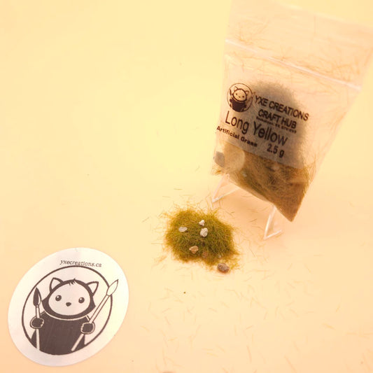 Artificial Green Grass - Resin Filler - Long Yellow - 2.5g with stones