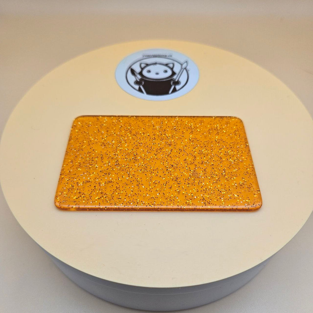 Orange Glitter Translucent Cast Acrylic Sheets