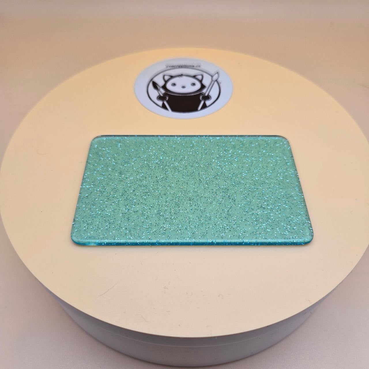 Blue Glitter Translucent Cast Acrylic Sheets