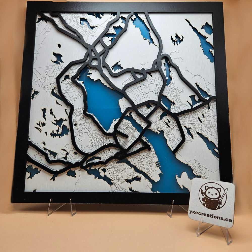 Glow-in-the-dark map of Halifax