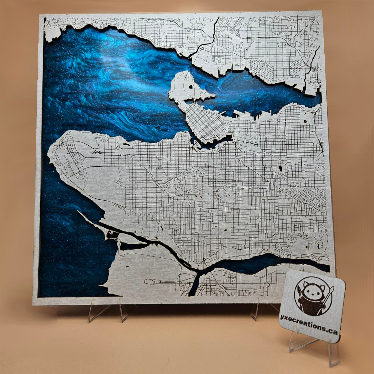 Made-to-Order Layered Map Artworks – YXE Creations Craft Hub