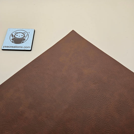 Prairie Hide - Dark Brown - Engraves Black - Leatherette Sheet – PU Material (view 2)