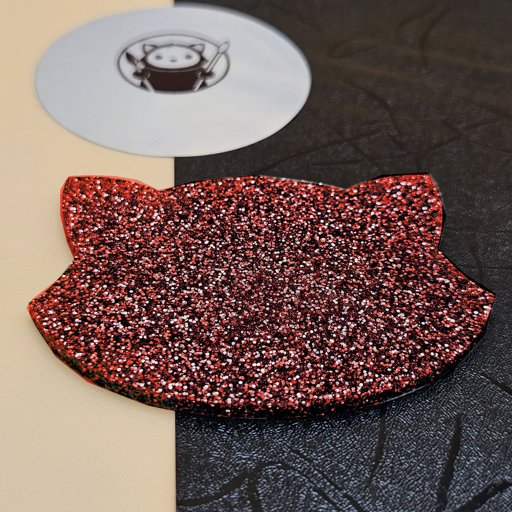 red acrylics swatch glitter