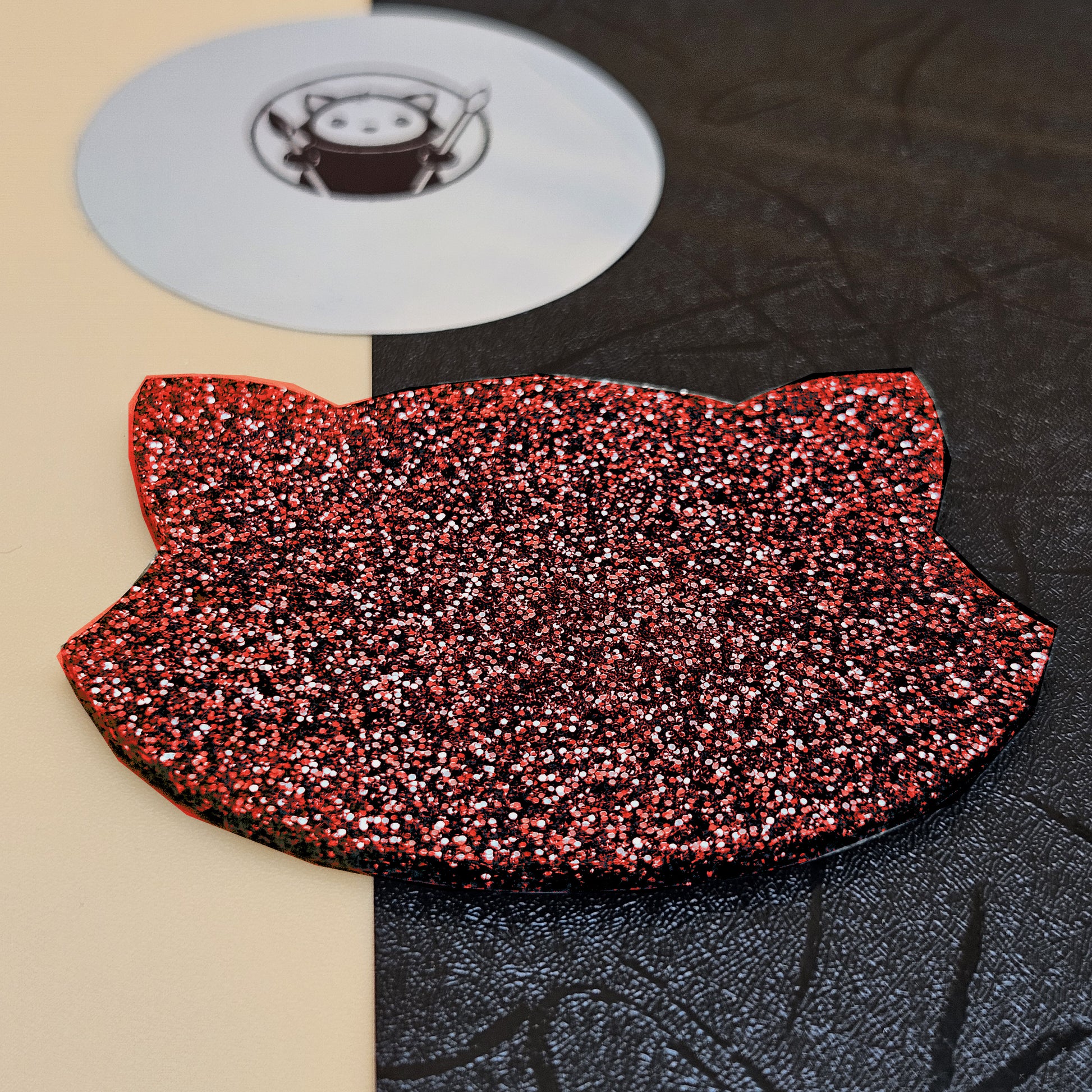 red acrylics swatch glitter