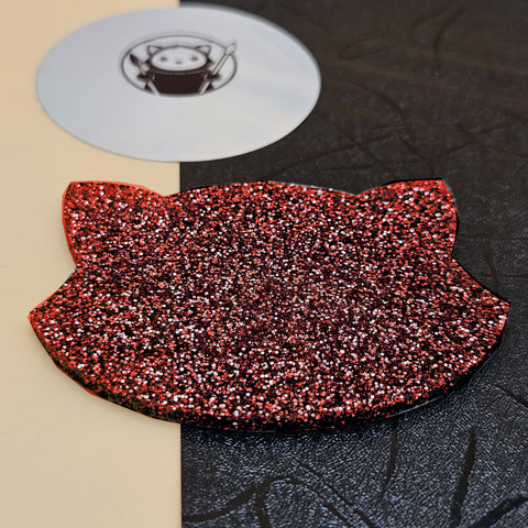 red acrylics swatch glitter