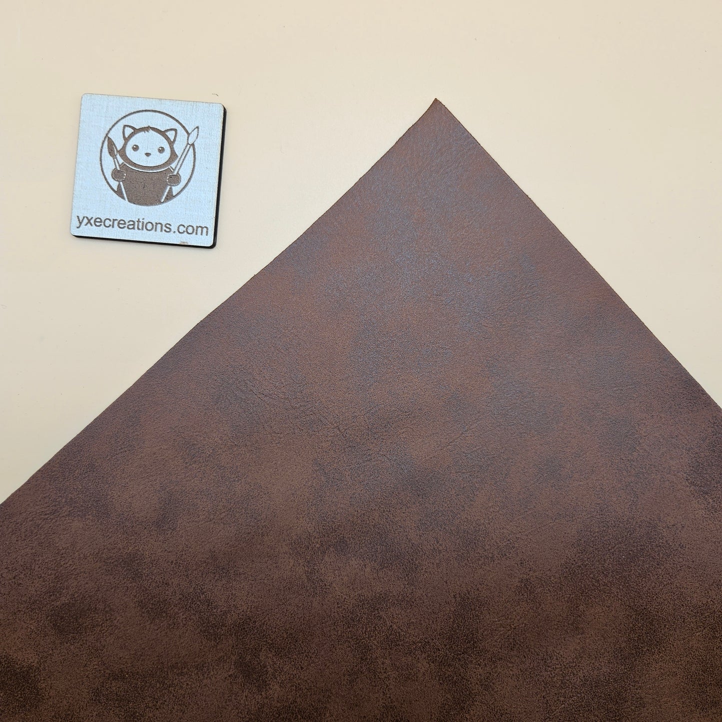 Reddish Brown / Engraves Black - Matte Vintage - Leatherette Sheet - PU Material