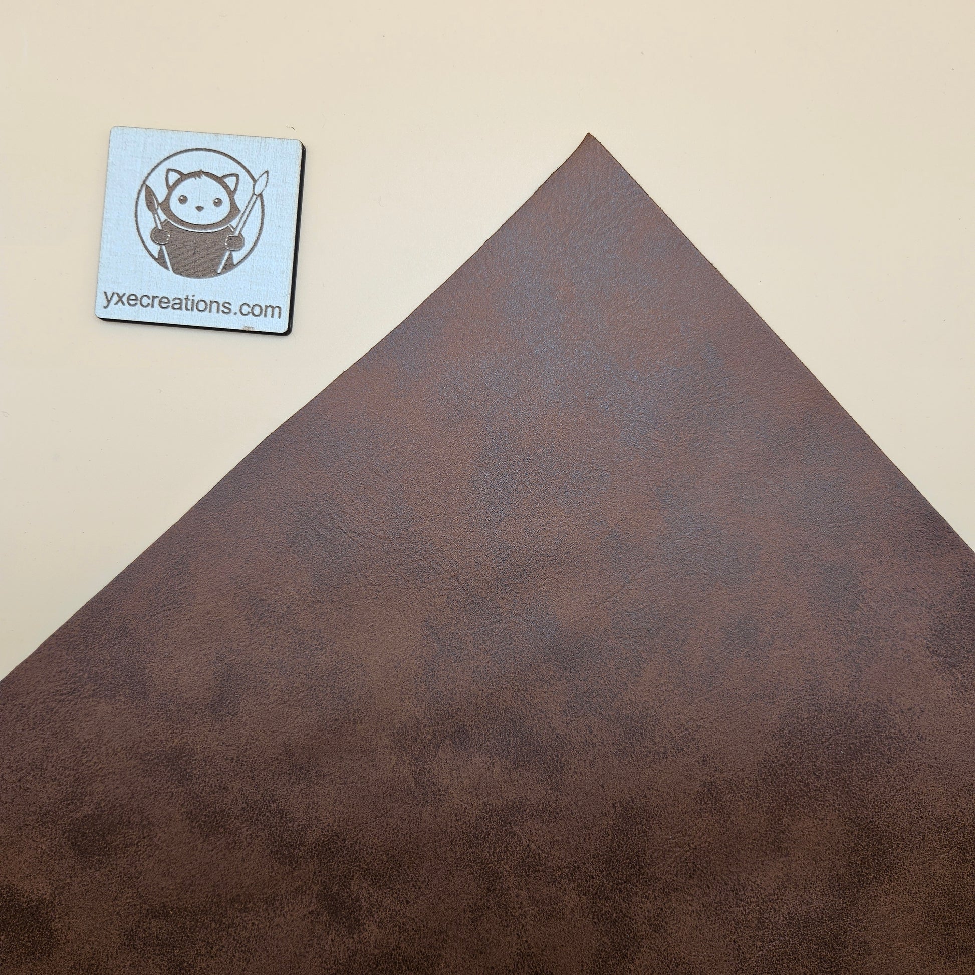 Reddish Brown / Engraves Black - Matte Vintage - Leatherette Sheet - PU Material