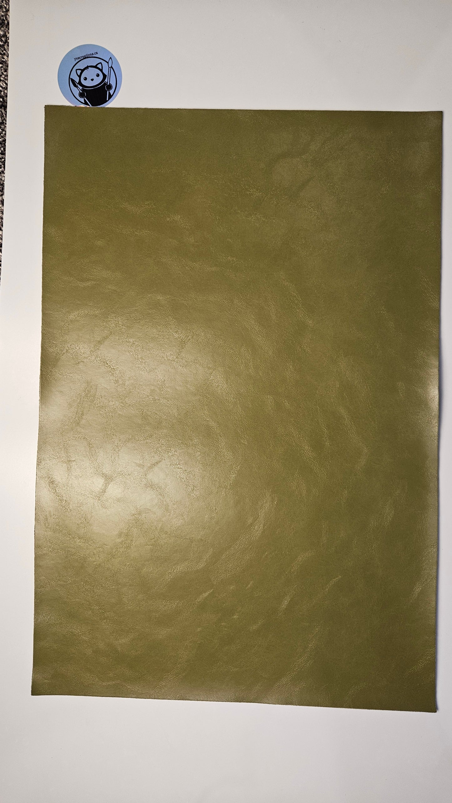 Olive - Engraves Black - Glossy Leatherette Sheet – PU Material